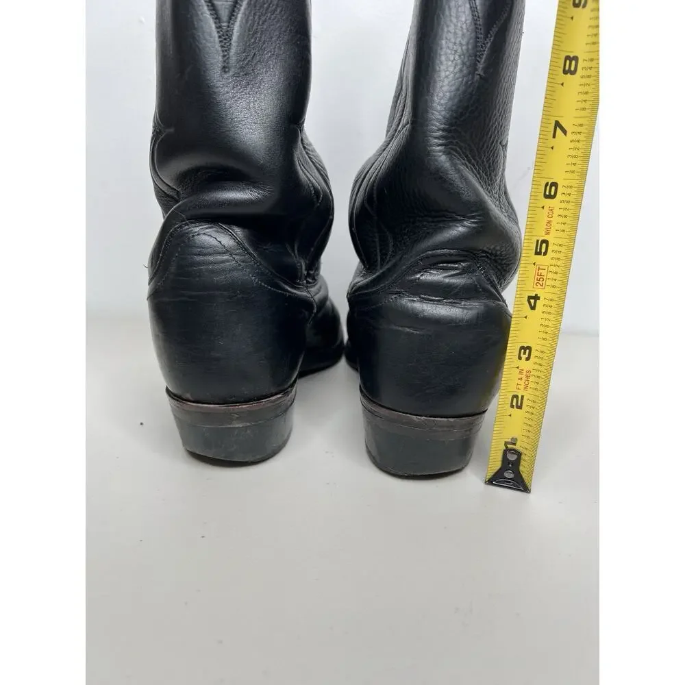 Dan Post Cowboy Boots Black Leather Men’s Size 9 D Style 6621